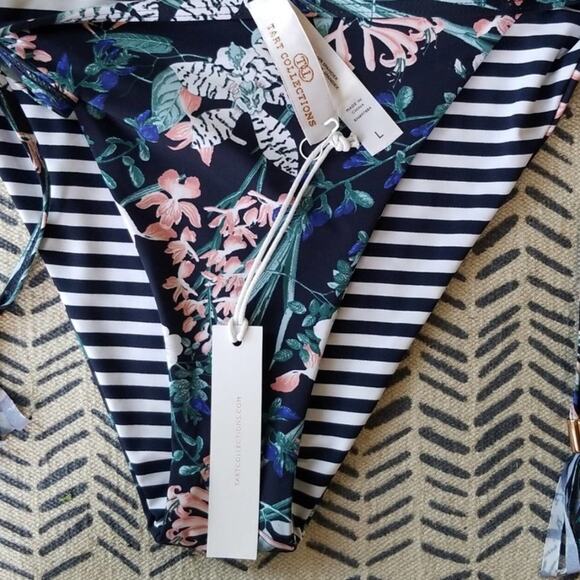 NWT Tart Collections Floral Tie Bikini Bottom Size Large Swimwear Summer Travel - Picture 3 of 5